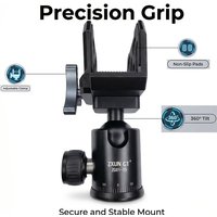 Suitable for outdoor hunting and 360 degree gimbal on tripods and monopods, with 3/8 and 1/4 threaded interfaces