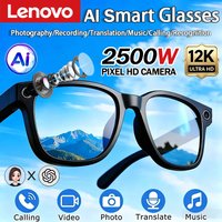 Lenovo 12K Smart AI Glasses 2500MP Translation Bluetooth Conversation Recording Listening To Music Insert Cards Smart Sunglasses