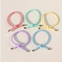 5pcs Simple High-Elasticity Colorful Bow Hair Ties with Butterfly Knots for Everyday Wear in All Seasons