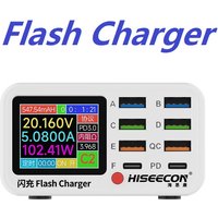Shanba NO2 HS220 Multifunction 8 Ports Charger Station for Mobile Phone Smart Wireless Fast Charging Tool PD QC3.0 Quick For iP