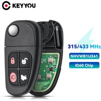 EllYYOU-Clé Télécommande de Voiture Échangeable, 315/433Mhz, pour GuitX-Type S-Type 1999-2009 XJ XJR 2002-2008, Puce 4D60 NHVWB1U241