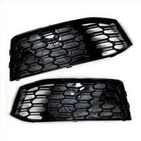 For Audi S4 Sline Fog Light Frame 2017 2018 2019 Racing Grills Front Bumper Glossy Black Fog Light Car Accessories