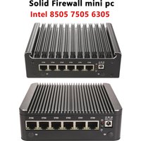 Topton Solid Firewall Intel 8505 7505 6305 6x 2.5G LANs Fanless Mini PC DDR4 NVMe 1*COM Type-C pfSense OPNsense Mini Computer