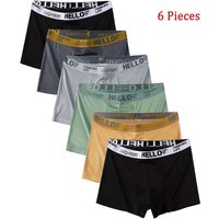 6Pcs Men Underwear Boys Underpants Male Pure Men Panties Shorts Breathable Boxer Shorts Comfortable soft Chinese Size