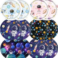 10/50pcs Outer Space Party Tableware Disposable Paper Plates Space Themed Galaxy Party Kids Birthday Party Decoration Supplies