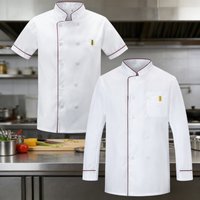 Men's Long Sleeve Chef Work Uniform, Kitchen Catering Restaurant Hotel Canteen Chef Coat