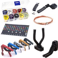 Guitar Capo Storage Hooks Bronze Guitar Strings Scale Sticker Box Packaged Mixed Thickness Pick Guitar Bass Ukulele Supplies ZYF