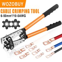 WOZOBUY Rohr Terminal Crimper Hex Crimp Werkzeuge HX-50B Zange 6-50mm2/AWG 10-0 Multitool Batterie Kabelschuh Kabel Hand Werkzeuge