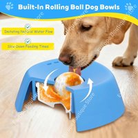 Slow Feeding Anti-Choking Dog Bowl - Non-Slip Splash-Proof Mat with Rolling Ball for