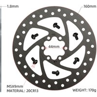 AliExpress NONE Set of 2 160mm Stainless Steel Bike Disc Brake Rotors with 6 Holes and 12 Mounting Bolts for Reliable Bicycle Braking