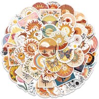 10/30/50pcs Vintage Bohemian Sun and Flower Cartoon Stickers Aesthetic Art Decals Luggage Notebook Phone Case Sticker Wholesale