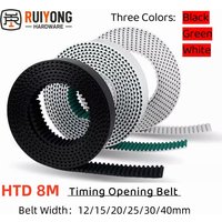HTD 8M PU Open belt Three Colors Width: 12/15/20/25/30/40mm Timing Polyurethane Transmission Belt For 3DPrinters Etc