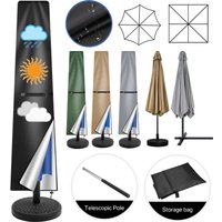 Straight Patio Umbrella Covers for 6-14FT Market Umbrella Waterproof 210D Heavy Duty Outdoor Umbrella Covers with Zipper and Rod