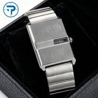 Square sports watch for men Silver stainless steel strap luxury brand new in men's watches High quality Gifts quartz watch