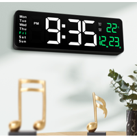 16 Inch Large Screen Digital Wall Clock Remote Level Brightness Temperature Display Countdown Timer Modern Wall Mount New