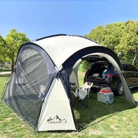 Multi-Person Outdoor Camping Dome Tent with Circular Canopy Rain Proof Sun Protection Sunshade Rear Design for Picnics Hiking