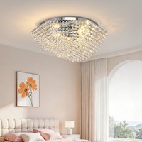 Modern Bedroom Crystals E14 Ceiling chandelier Lustre Lamp Steel Silver Lights Led Ceiling Lighting Fixtures Home decoration