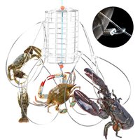 Stainless Steel Crab Catching Tool Steel Wire Fish Cage 8 Laps Crab Fishing Cages Lure Trap Fishing Tackle Crab Trap