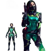 In Stock Viper Cosplay Costume Game Valorant Viper Cosplay Costume Green Women Combat Uniform Halloween Party Outfit
