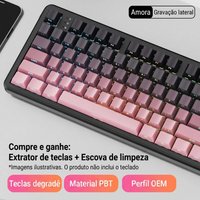 2026 New Gradient Gray Dual Shot RGB Backlit Keycaps OEM Profile 135 Keys Side Printed PBT Keycaps for Cherry MX Axis Keyboard