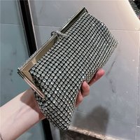 Women Full Rhinestone Clutch Bag American Luxury Design Shining Banquet Bags High Street Colorful Texture Female Clip Handbags
