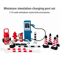 Compact parking lot charging station complete set of accessories: fire extinguisher, fire hydrant, traffic cones