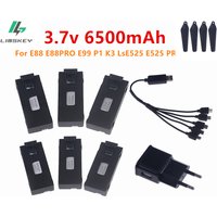 3.7V 6500Mah Lipo Battery and Charger For E88 E88PRO E99 P1 K3 LsE525 E525 PRO Mini Uav Drone Battery Special Battery Rc Parts