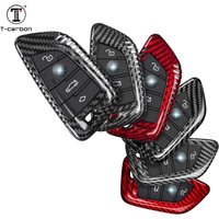 T-carbon Carbon Fiber Car Key Case Cover Fit For BMW G87 M2 G22 G42 Key Fob Shell Interior Accessories