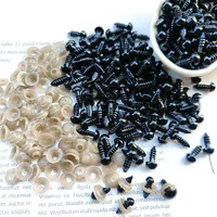 100pcs 200pcs 500pcs Black Plastic Eyes Craft Doll Decorative Accessories Safety Eye Toys Animal Threaded Eyes Doll Toys 5-14mm