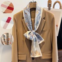 Luxury Design Scarf For Women Soft Satin Headband Neckerchief Foulard Female Hair Scarfs Neck Tie Lady Skinny Scarves