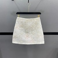White Flower Skirt Women's Spring And Summer 2025 New High Waist Slim Anti-Exposure A-Word Hip Skirt MiNiskirt