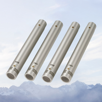 4 Pieces C-02 Pencil Type Intstrument Microphones Sliver Color Professional Recording Condenser Mic Set with Shockproof Clips