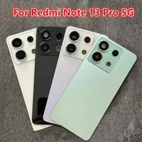 Note13Pro 5G Battery Back Cover For Xiaomi Redmi Note 13 Pro 5G Rear Housing Glass Case Replace Repair Spare Part + Camera Lens