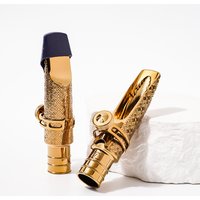 Hand Carved Surface Pattern Tenor Sax Mouthpiece Solid Brass Gold Electroplated Size 5 6 7 8 Bright Jazz For Beginner Players