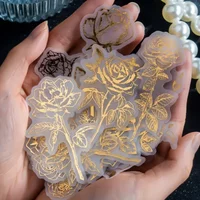 40 sheets net bottom decoration Sticker retro simple line plant hand package leaves flowers 8 kinds gilded gold sticker feathers