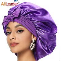 Satin Bonnets Silk Satin Bonnet Cap Night Sleep Hat Hair Bonnets For Women Large Satin Bonnet Silk Hair Wrap Stretchy Tie Band