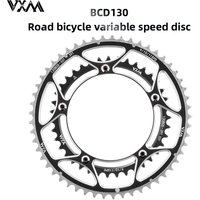 VXM Road Bike130BCD Round Double Chainring 8-12 Speed 394246T535556T Aluminum Alloy Foldin Bicycle 5 Claws Chainwheel Disc Parts