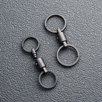 Titanium Alloy With Lock Key Chain Men Can Rotate 360° Mini Car Keychain Key Ring High Quality EDC Connecting Buckle