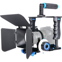 Camera Cage Rig Kit Universal with Grip Handle Cold Shoe Follow focus matte box for Sony Canon Panasonic Fujifilm Nikon