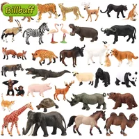 Simulation Wild Zoo Animal Chimpanzees Lion Tiger Horse Model Action Figures Bear Hippo Ostrich Rhino Figurines toy for children