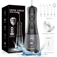 Electric Oral Irrigator 8 Modes Portable Water Flosser Rechargeable Waterproof Mouth Washing Machine 5 Jet Tips 400ML Water Tank