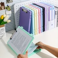 Minimalist PP material A4 document box, Morandi color dormitory storage file box, with clipboard design, DIY stationery