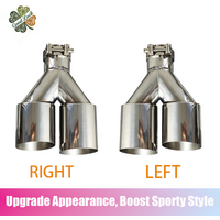 1 PC No Logo Y-Shaped Exhaust Tip Double Outlet Single Layer Stainless Steel Welded Universal Auto Muffler Tail Pipe