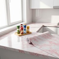 Vinyl Pink Marble Wallpapers Peel Self-adhesive Removable Waterproof Wall Covering Table Countertop Cabinet Furniture Stickers
