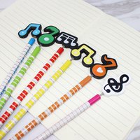New 10pcs Cute Pencils Musical Note Cartoon Standard Wooden Pencils Stationery Kid Study Office School Supplies Pattern Randomly