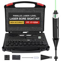 Universelles Laser-Boresighter-Kit: Grüner Laser, 32 Adapter, Anti-Cant-Niveau und Parallelkalibrierung für.17 bis 12 GA.