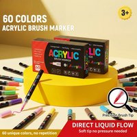12-120 Color Acrylic Paint Pen Markers Brush Tip Paint Marker For Rock Painting Wood Canvas Stone Graffiti Gift Craft DIY