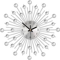 European Hanging Clocks 36 Diamonds Wall Clock Home Decoration Metal Brushed Dial Silent Number Clock Watch Art Wall Clock