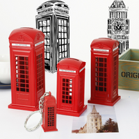 London Telephone Booth Money Box Souvenir Home Decorations Creative Crafts Piggy Bank Room Figurines Keychain Decor Accessories