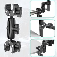 Double Socket Strong Clip Crab Clamp Motorcycle Bicycle Handlebar Base Mounting Bracket Clip for Insta360 X4 X3 Go Pro 12 11 10